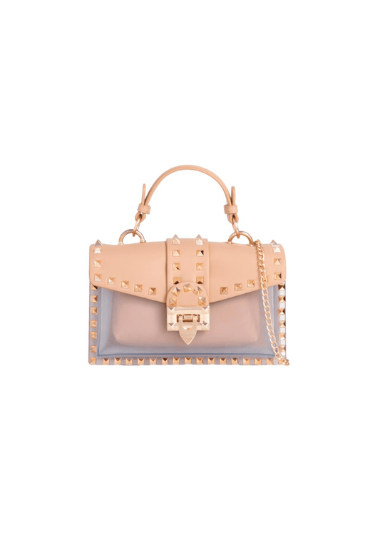 Where's That From Womens 'Eutony' Small Bag With Pointed Studs And Transparent Detail