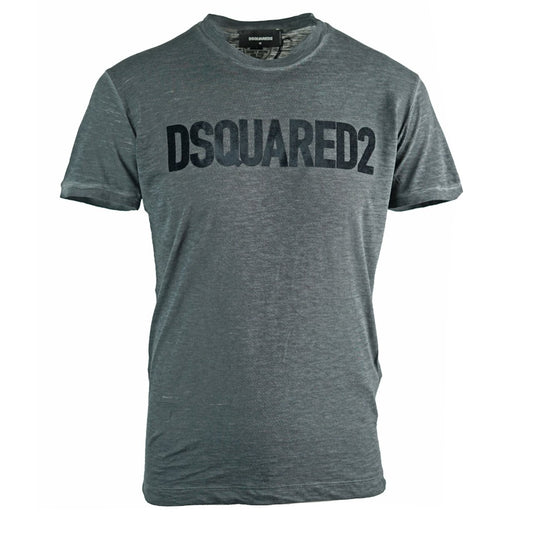 Dsquared2 Velvet Logo Grey T-Shirt